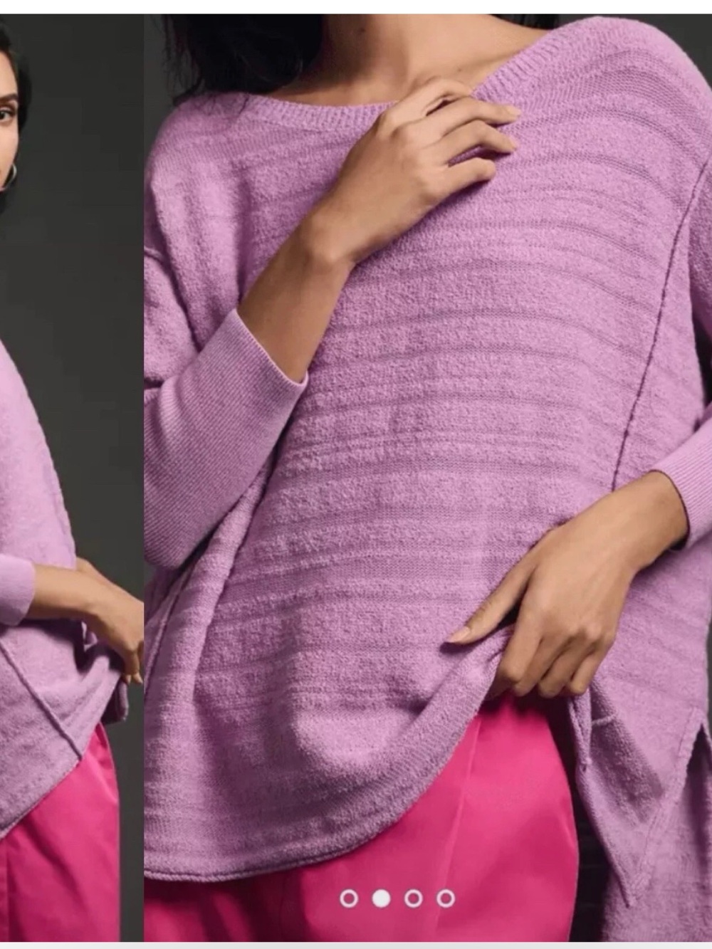 Anthropologie XS NEW Pilcro Lilac Pullover Oversized Relaxed Cotton Lounge Comfy